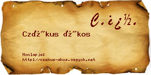 Czékus Ákos névjegykártya